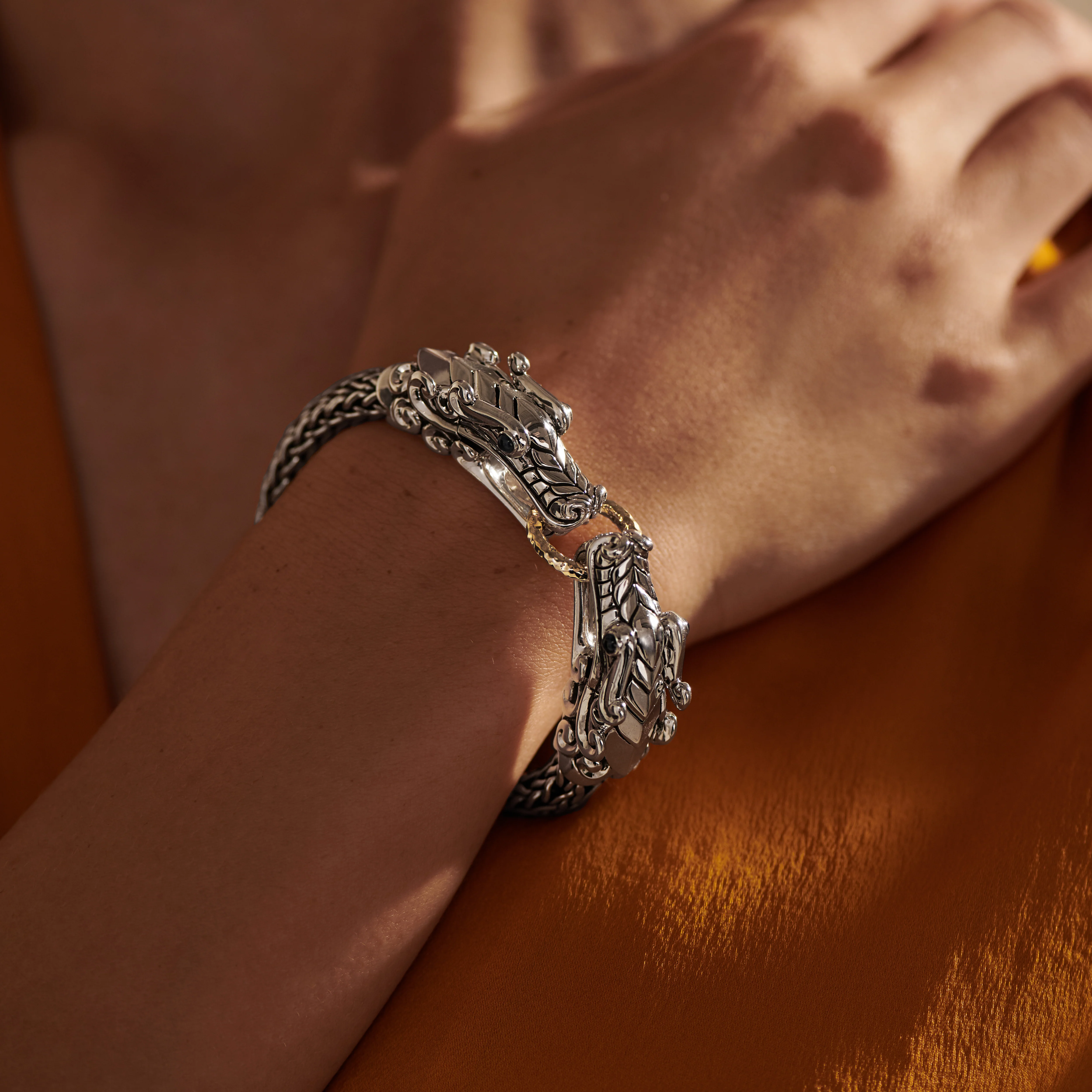 Naga Bracelet, Sterling Silver, Gold, 10.5MM|BZS60193BSP 10 Naga Bracelet, Sterling Silver, Gold, 10.5MM|BZS60193BSP