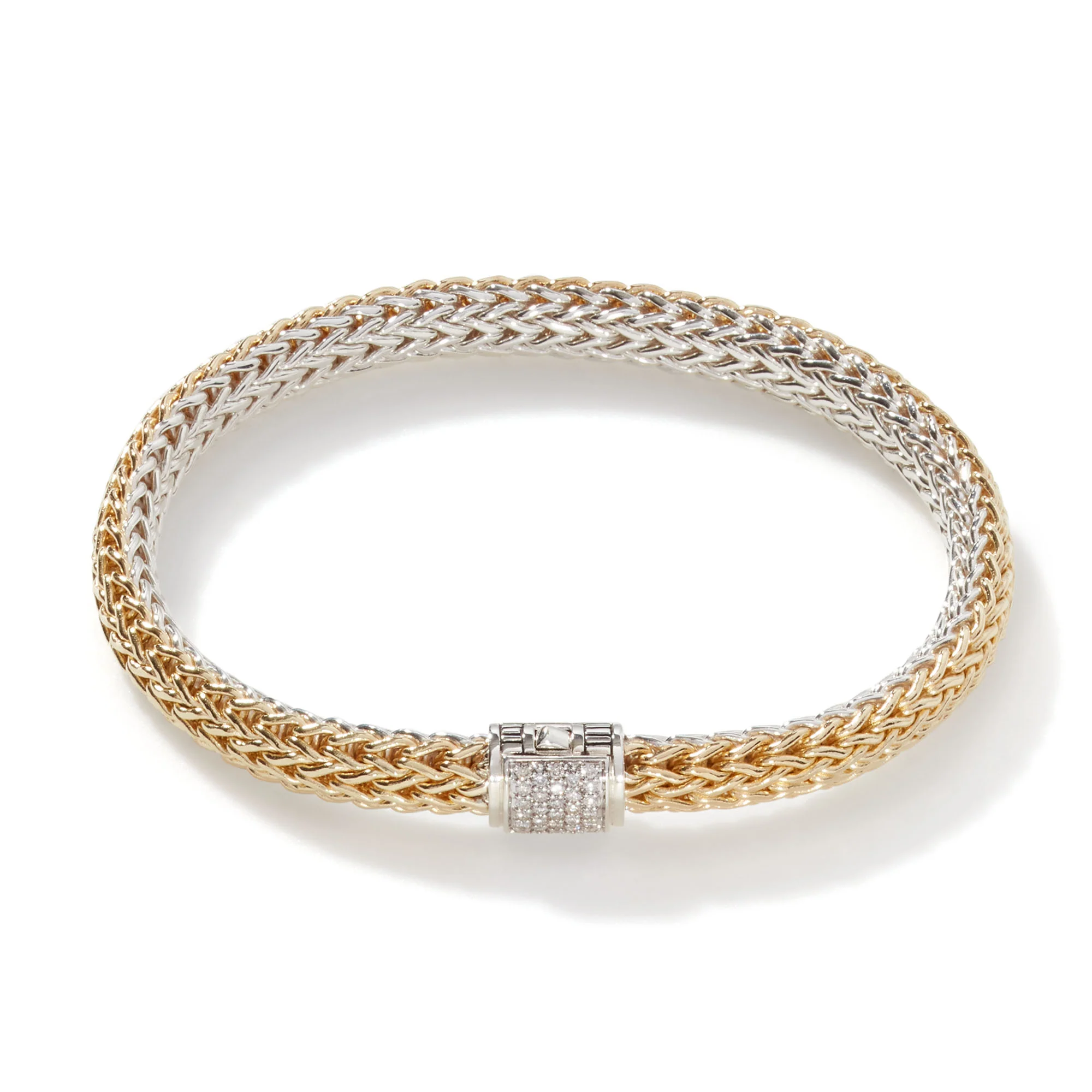 Icon Bracelet, Reversible, Gold, Sterling Silver, Diamonds, 6.5MM|BZP9042RVDI 1 Icon Bracelet, Reversible, Gold, Sterling Silver, Diamonds, 6.5MM|BZP9042RVDI