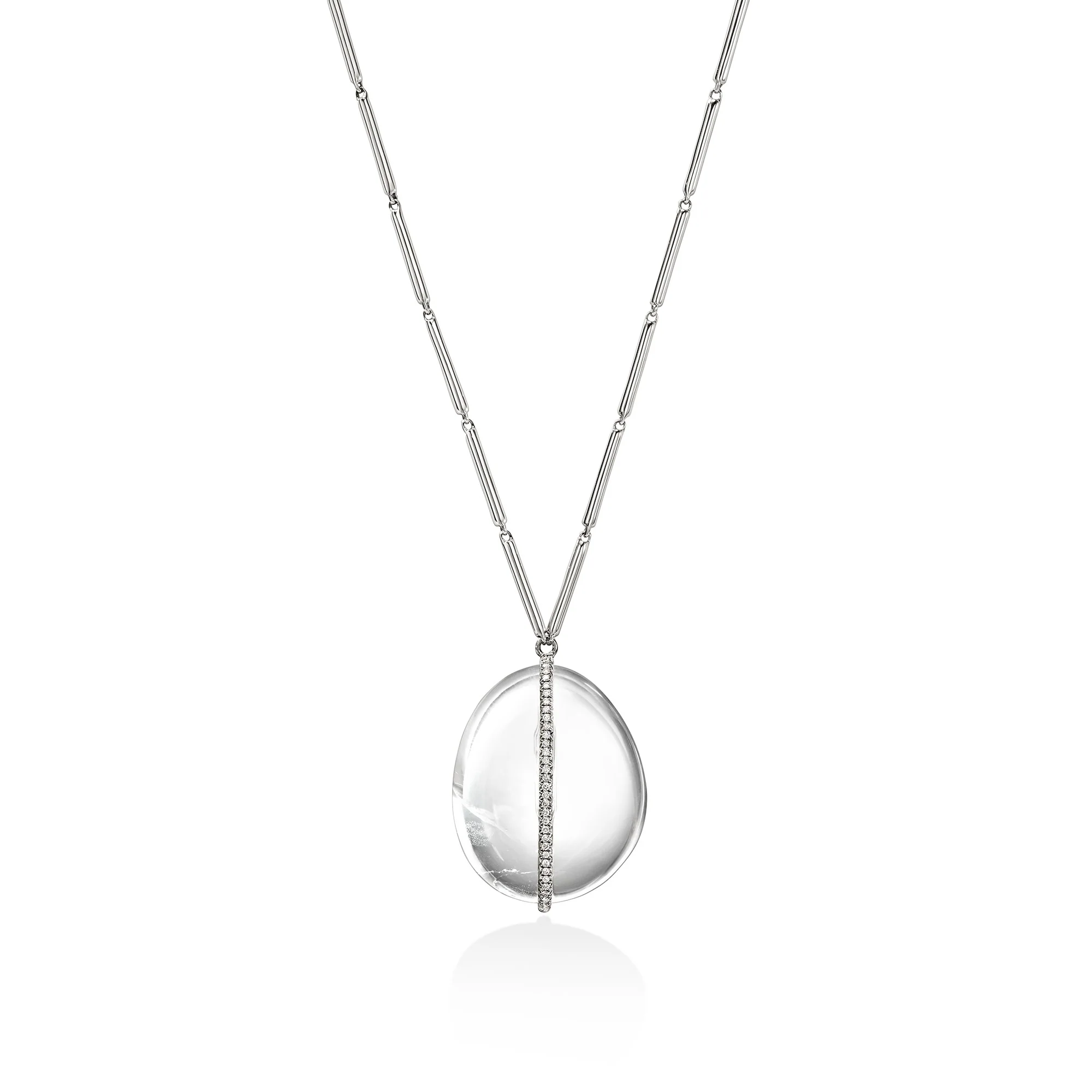 AC x JH Pendant Necklace, Sterling Silver, Rock Crystal, Diamonds|NBS988751RCDI