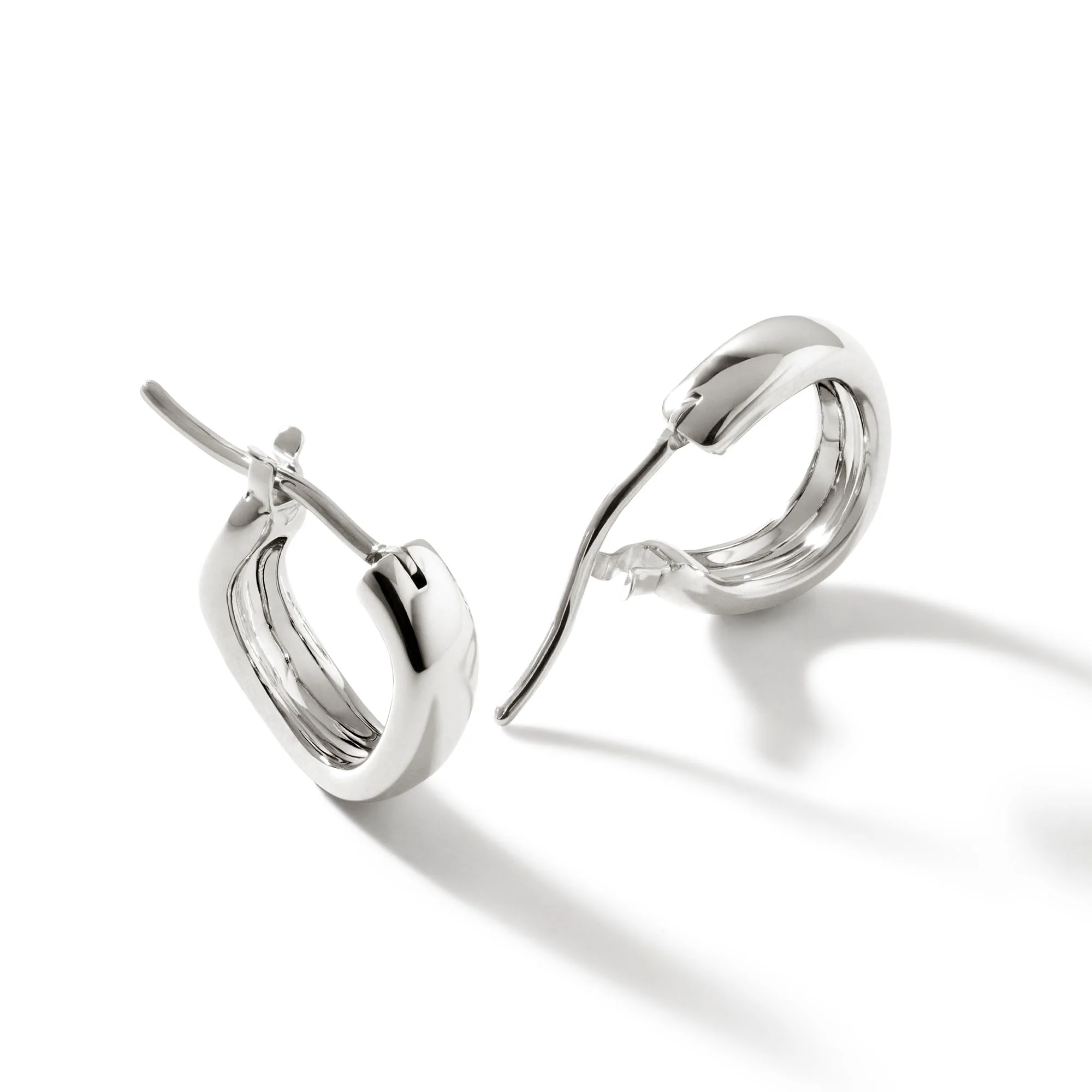 Surf Huggie Earrings, Sterling Silver, 12MM|EB901122
