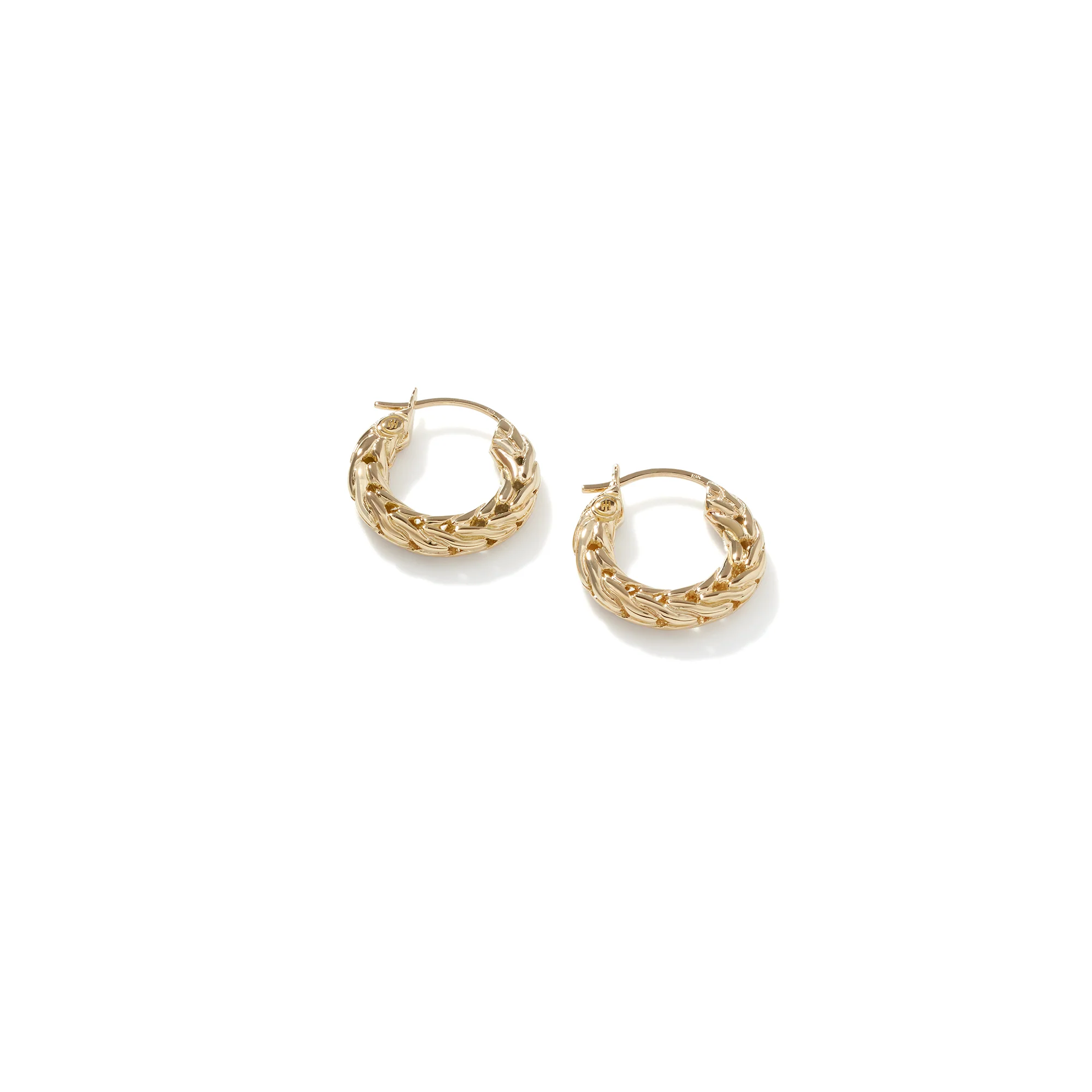 Carved Chain Hoop Earring, Gold, 16MM|EG999709