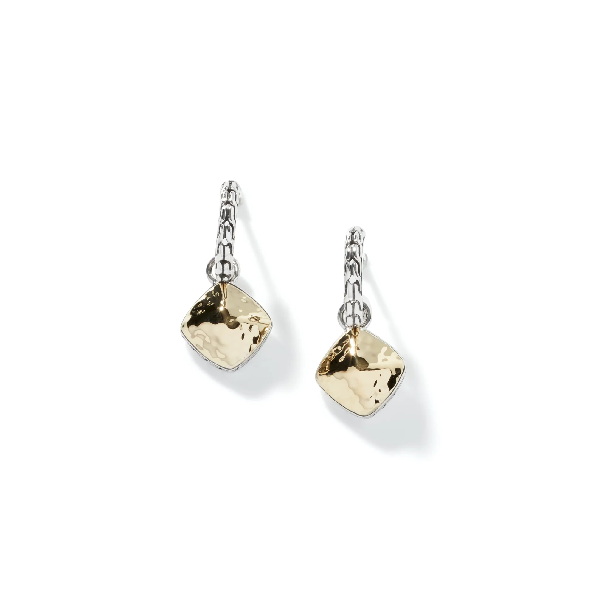 Carved Chain Palu Drop Earrings, Silver, Gold|EZ90515