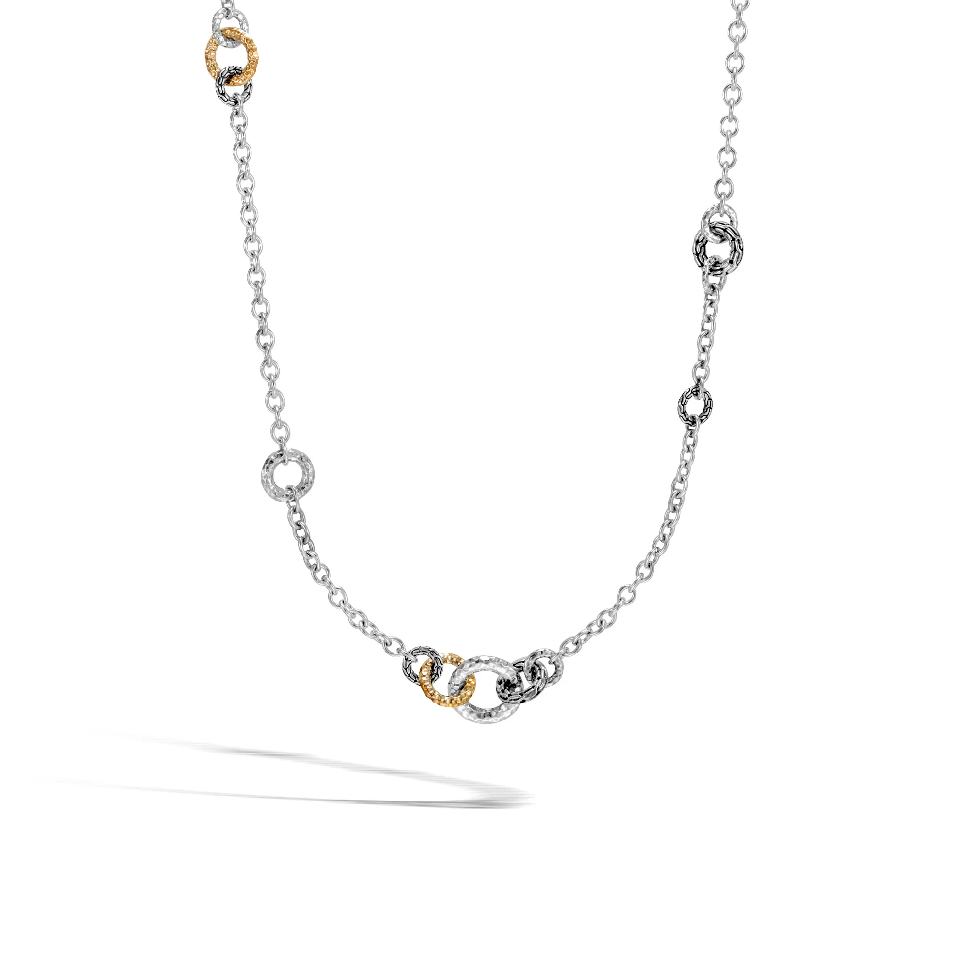 Classic Chain Hammered Link Sautoir Necklace|NZ999598 1 Classic Chain Hammered Link Sautoir Necklace|NZ999598