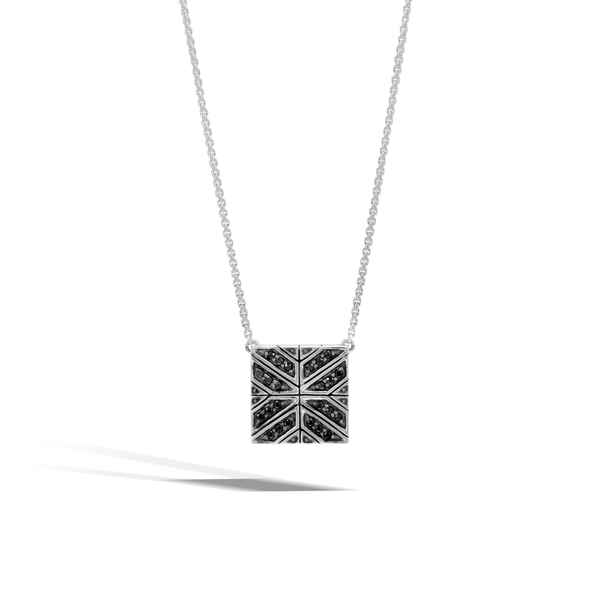 Modern Chain Necklace with Black Sapphire|NBS9995954BLS
